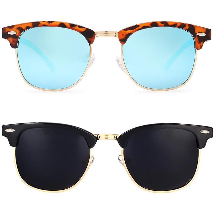 Pro Acme Semi-Rimless Polarized Sunglasses UV 400 Protection for Women Men